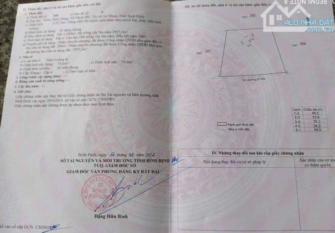 Bán lô đất lớn hơn 3000m2 thuộc Nhơn Mỹ, An Nhơn cũ
