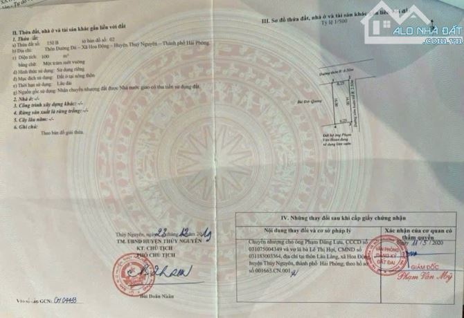 Bán lô góc 2 mặt tiền trục thôn thông hoa động thủy nguyên - 6