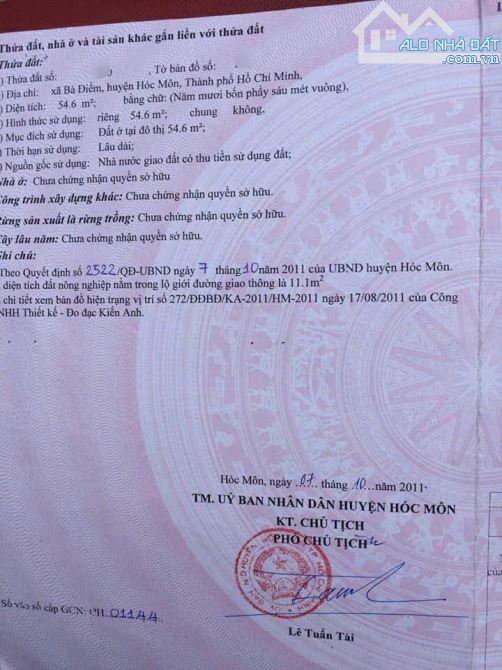 Cần bán gấp căn nhà 55m2 ở Bà Điểm - Hóc Môn giá 765 triệu. - 8