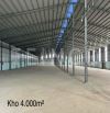 Kho xưởng 6.000m² có PCCC và trạm điện 3 pha, mặt tiền đường Quốc Lộ 61, lộ Container