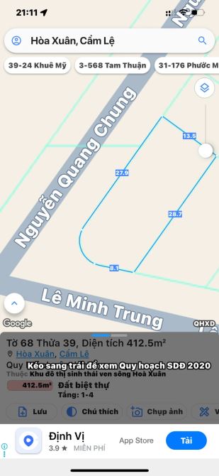 🌈CHÍNH CHỦ CẦN BÁN – LÔ ĐẤT 2 MẶT TIỀN ĐẸP KHU SINH THÁI VEN SÔNG HÒA XUÂN 🏗️