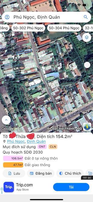 bán lô đất ở tại nông thôn 154m2 có nhà săn,mặt tiền nhựa,cach qlo 20 300m,dân cư đông đuc