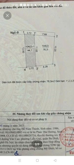 Bán đất Thụy Phương, Bắc Từ Liêm, 77m2, mặt tiền 7.6m, giá 7.5 tỷ