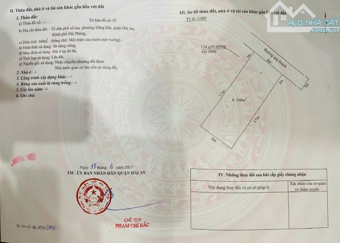 chính chủ gửi  Bán lô đất biệt thự 160m²/1ltuyến 2 Lê Hồng Phong. - 1