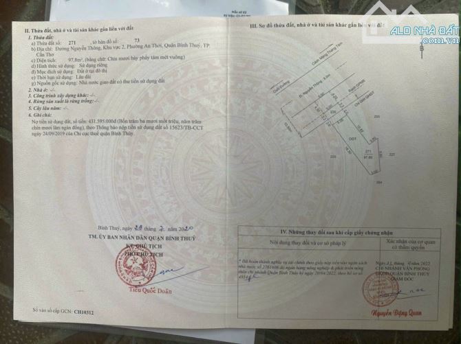 Bán Mặt Tiền Đường Nguyễn Thông, phường An Thới, Quận Bình Thuỷ, TPCT - 1