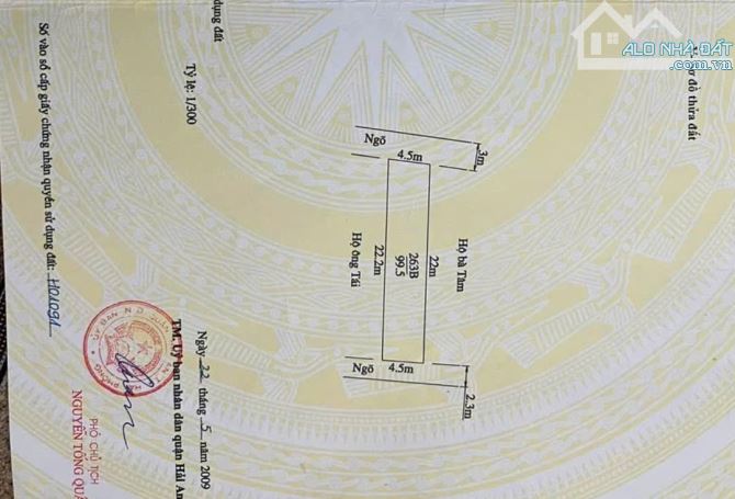 Bán lô đất  DT 99.50M ngang 4.5 Tràng Cát Hải An - 1