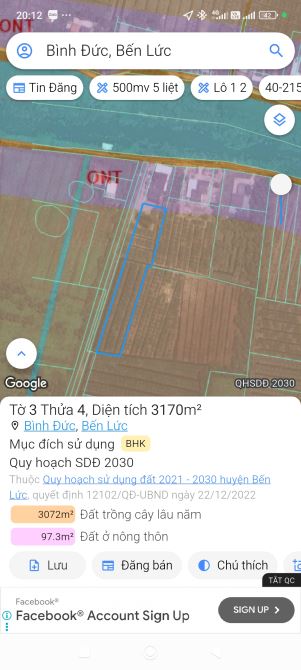 🏡🏡BÁN 1000MV ĐẤT VƯỜN BẾN LỨC RẼ MÀ ĐẸP. 46X22M GIÁ 650TR. ĐƯỜNG Ô TÔ - 5