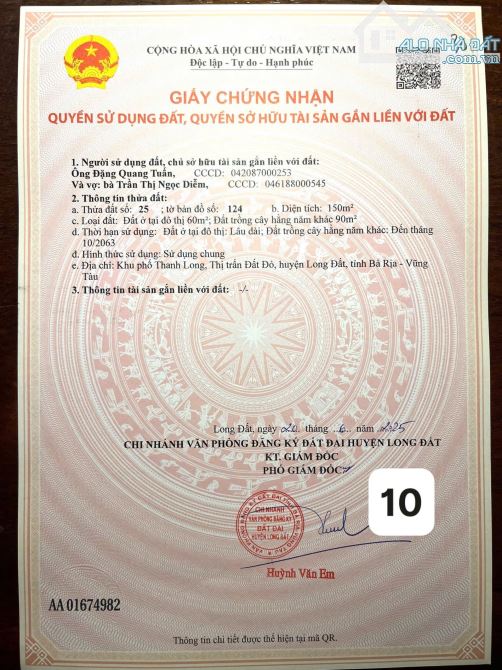 🍀 BÁN ĐẤT NGAY TRUNG TÂM Xã ĐẤT ĐỎ -Thành Phố Hồ Chí Minh -Gần Công Viên Võ Thị Sáu - 6
