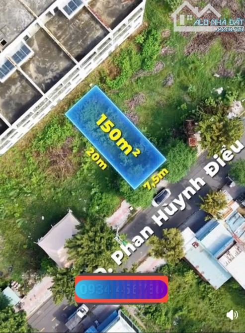 Chỉ 6,75 TỶ có ngay LÔ ĐẤT BIỆT THỰ ĐÀ NẴNG - MẶT TIỀN PHAN HUỲNH ĐIỂU: 150m² =7,5 x20m