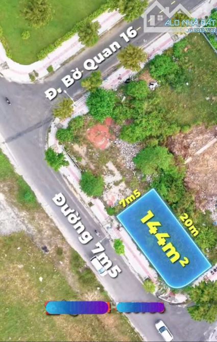 Chỉ 12,899 TỶ có ngay lô ĐẤT BIỆT THỰ ĐẸP - 2 MẶT TIỀN BỜ QUAN 14 ĐÀ NẴNG: 144m² =7,5 x20m - 1