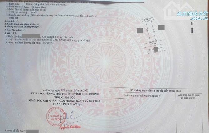 Đất khu Biconsi, phường Tân Bình, TP Dĩ An. 3,45 tỷ - 3
