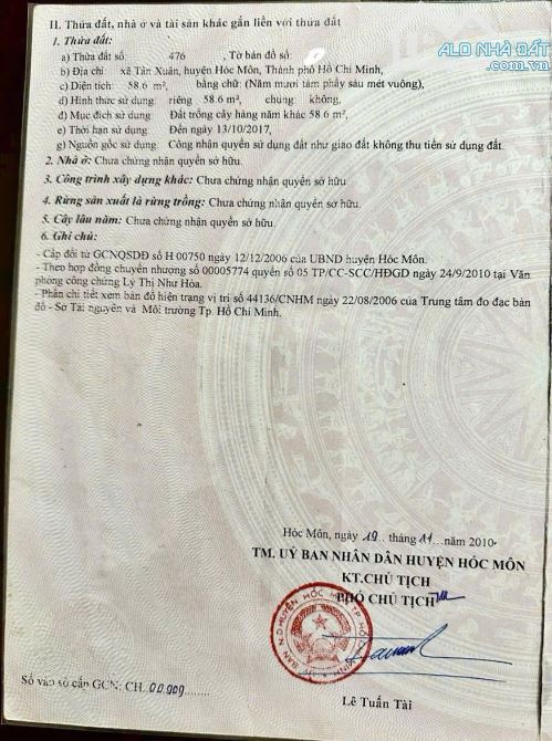ÔNG ĐỒNG NHỜ BÁN CĂN NHÀ Ở HÓC TÂN XUÂN- HÓC MÔN,58m2, GIÁ 820 TRIỆU, SHR. - 9