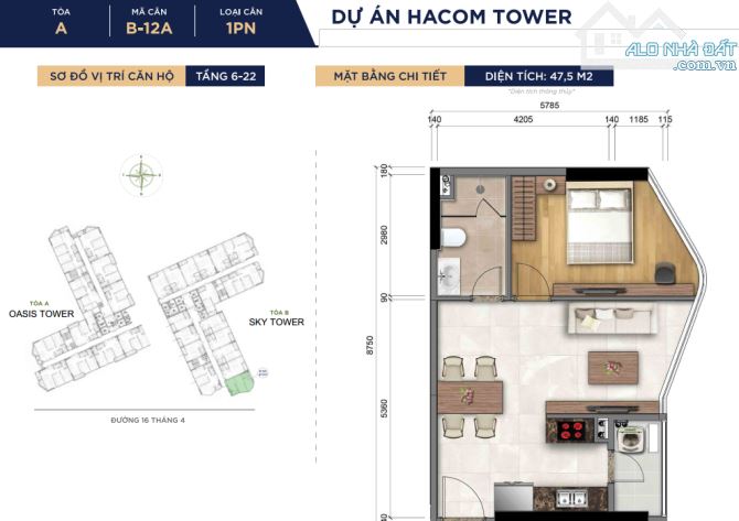 1TY580  - CĂN HỘ CAO CẤP SỐ 1 TẠI Phan Rang - Khánh Hoà. HACOM TOWER