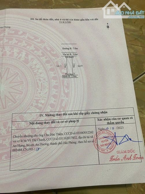 ✅✅ NGON NHẤT khu ÁP TRÀN - THUỶ NGUYÊN 1 lô không lỗi Lk 06 giá chỉ 3,3x tỷ - 3