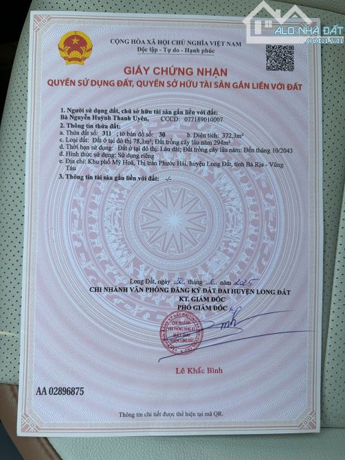 Vị trí đắc địa - gần đường lớn - đi biển chỉ 5p Xã Phước Hải.BRVT - Tp HCM - 5