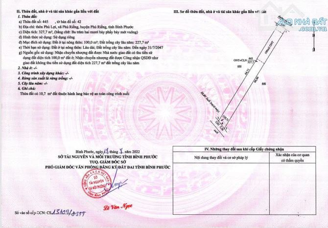 Kẹt Tiền Cần Bán Miếng Đất Ở Trung Tâm Phú Riềng, DT 330m2, Giá 200Triệu, Sổ Hồng Riêng