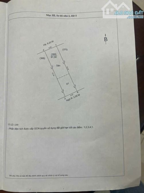 Bán đất mặt phố Nguyễn Văn Cừ 61m mt 4m hai thoáng ngõ sau 2m - 1