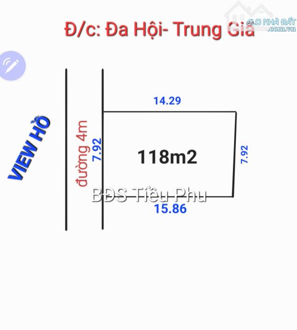 Đất View HỒ, full thổ cư, chỉ loanh quanh 1 tỷ .Đ/c: Đa Hội- Trung Giã - Hà Nội - 1