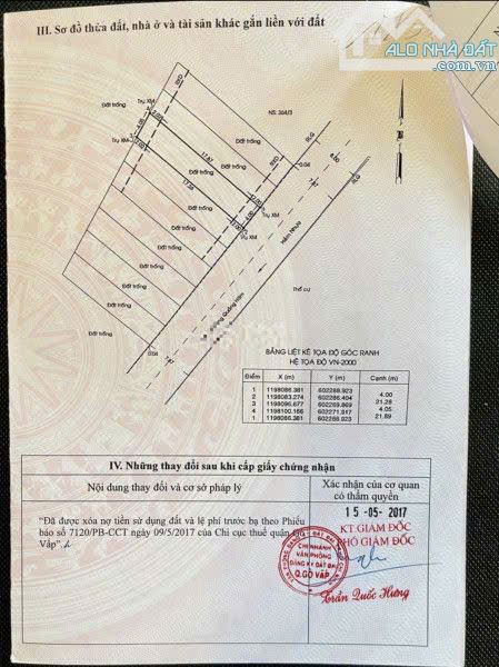ĐẤT ĐẸP VUÔNG VỨC KHÔNG CÒN MIẾNG THỨ 2-4Mx22M-TRỤC ĐƯỜNG DƯƠNG QUÃNG HÀM P.5 GÒ VẤP - 2