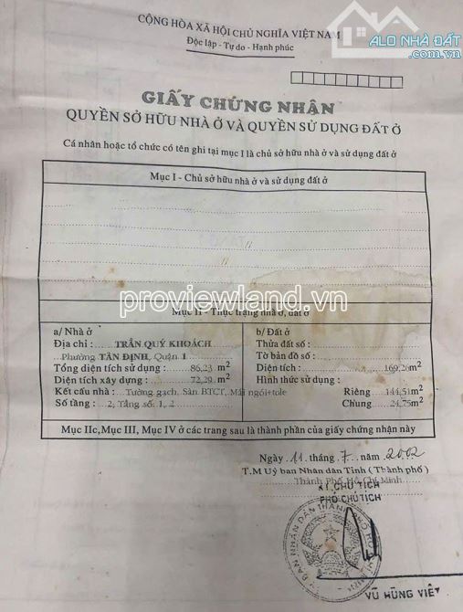 Bán nhà mặt tiền Trần Quý Khoách, Đa Kao, Quận 1 cũ, 169m² đất, đang cho thuê, giá chỉ 55 - 2