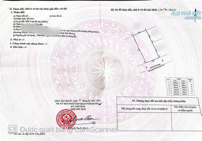 Hàng hiếm ...!!!! Bán lô đất TĐC CÂY ĐA - Đằng Giang - Ngô quyền  Diện tích : 60.5m ngang - 2