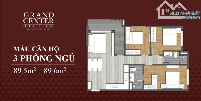 Bán nhanh giá cắt lỗ căn hộ 3PN 500 triệu dự án Grand Center Quy Nhơn bàn giao quý II/2026 - 2