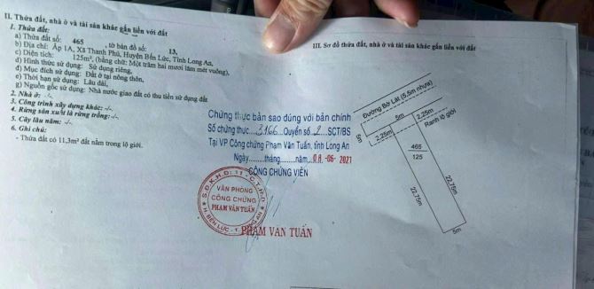 5*25 Mặt tiền Bờ Lát Thanh Phú Bến Lức Long An giá chỉ 1ty550 - 4