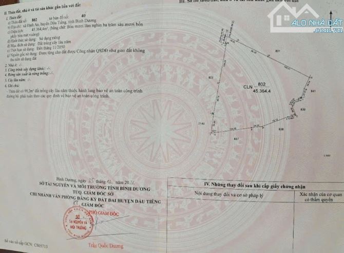 BÁN ĐẤT  MẪU CAO SU, ĐỊNH AN, DẦU TIẾNG, DT:21x260, NỞ HẬU 350M, SHR, GIÁ 15 TỶ - 5
