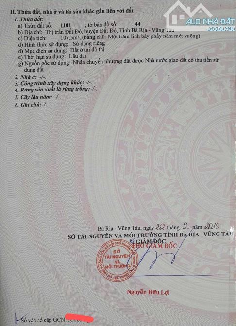 Chủ Gửi Bán Lô Đất Trong Khu Tái Định Cư -Lê Ki Ma -Xã Đất Đỏ-Thành Phố Hồ Chí Minh - 6