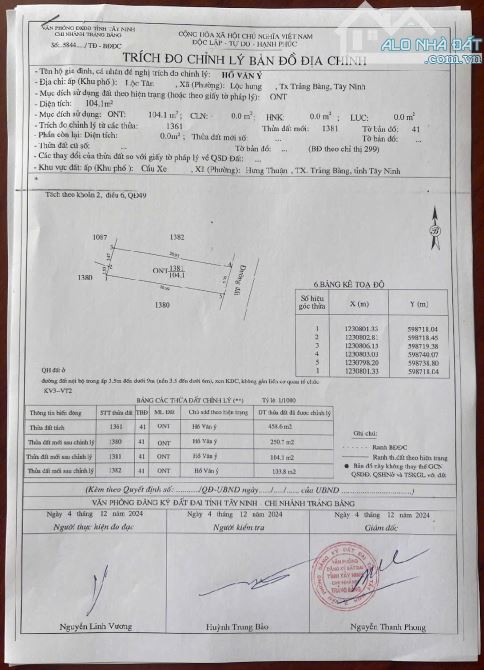 CẦN BÁN LÔ ĐẤT 104M2 GIÁ 300 TRIỆU NGAY THỊ XÃ TRẢNG BÀNG - 6