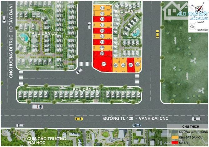 bán 77m đất thôn cánh chủ, đường thông 3 oto tránh nhau tại hòa lạc, - 3