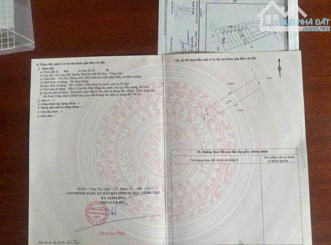 BÁN LỖ LÔ ĐẤT 850TR THỊ TRẤN PHƯỚC HẢI CÁCH BIỂN CHỈ 3KM - GIÁ 850TRIỆU