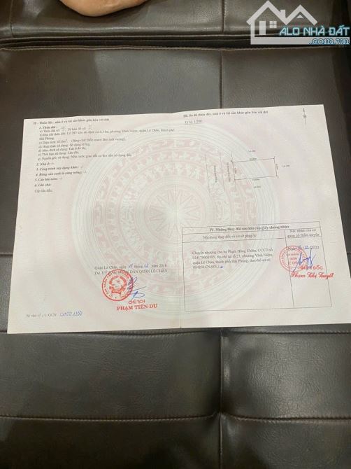 Chuyển nhượng lô đất tại Khu tái định cư Tam Kỳ, Lê Chân, Hải Phòng DT 45m2 (4,5m × 10m),