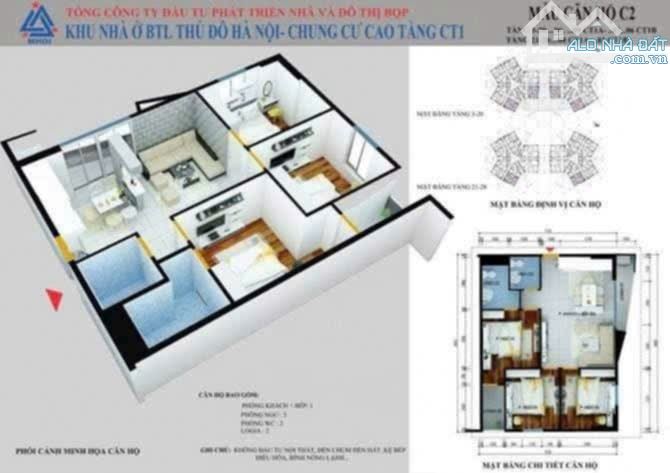 BÁN CĂN HỘ CHUNG CƯ BỘ TƯ LỆNH YÊN NGHĨA – TÒA CT1B – TẦNG 27 – 80M² – 3 NGỦ – NHỈNH 4 TỶ