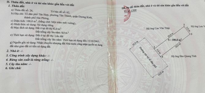 CHÍNH CHỦ GỬI BÁN LÔ ĐẤT ĐẸP – TÂN THÀNH, DƯƠNG KINH - 1