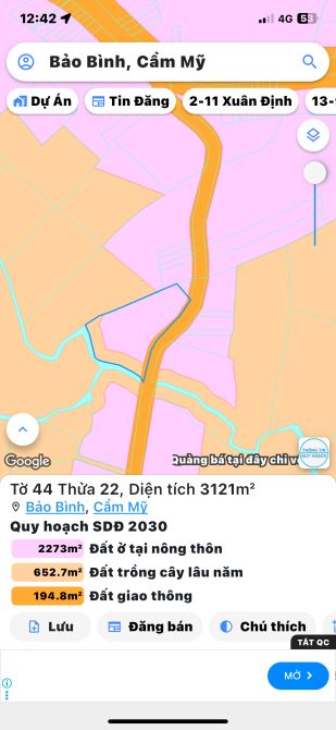 bán đất xã cẩm mỹ.(thuộc xã bảo bình cũ) tỉnh đồng nai - 2