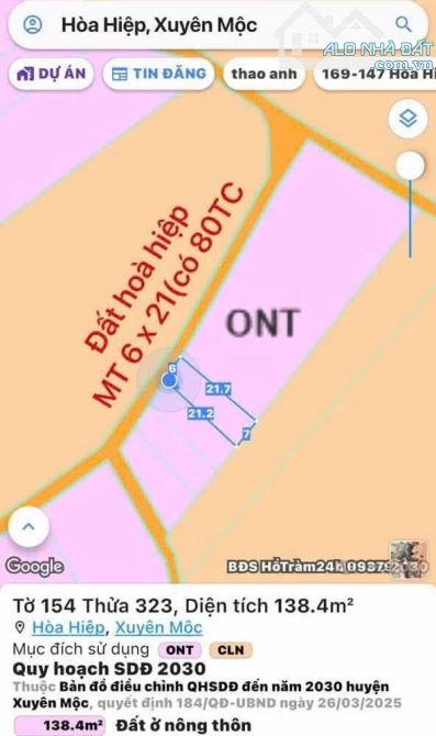 Bán lô đất đường xe hơi 329, xã Hoà Hiệp, Xuyên Mộc, Vũng Tàu - TP. HCM - 3