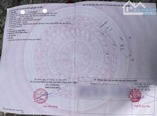 Hàng hiếm tại gia lộc, trảng bàng, tây ninh 217m2 giá 770 triệu, sổ hồng riêng - 3
