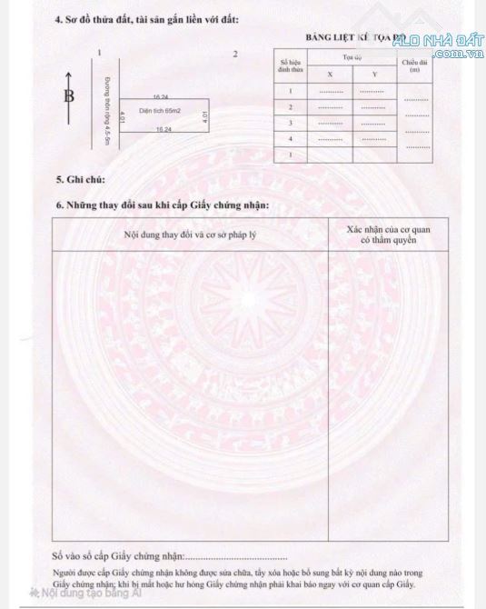 BÁN LÔ ĐẤT TDP GIỮA – P. HOA ĐỘNG – Thủy Nguyên. Diện tích: 65m² – MT 4.01m – Hướng Tây. - 3