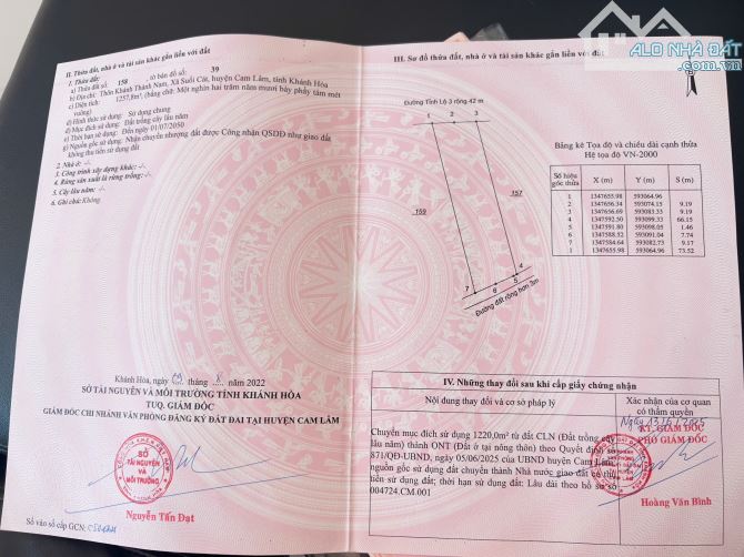 Đất full thổ cư tỉnh lộ 3, Khánh Hòa. đường nối giữa Nha Trang, Phong Châu và cao tốc - 5