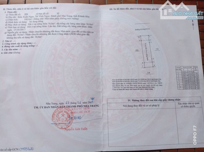 bán lô đất Hòn Thơm, Vĩnh Ngọc. cách chợ Vĩnh Hải đường 2/4 chỉ 1,5km. - 4