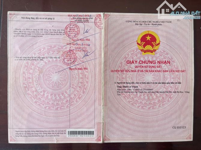 🌈🌈🌈BÁN 1000m2-200 Thổ GẦN QL55 ĐẤT ĐỎ-HCM ( cũ Xã Láng Dài Long Đất-BRVT) 👉dt 1000m2 - 5