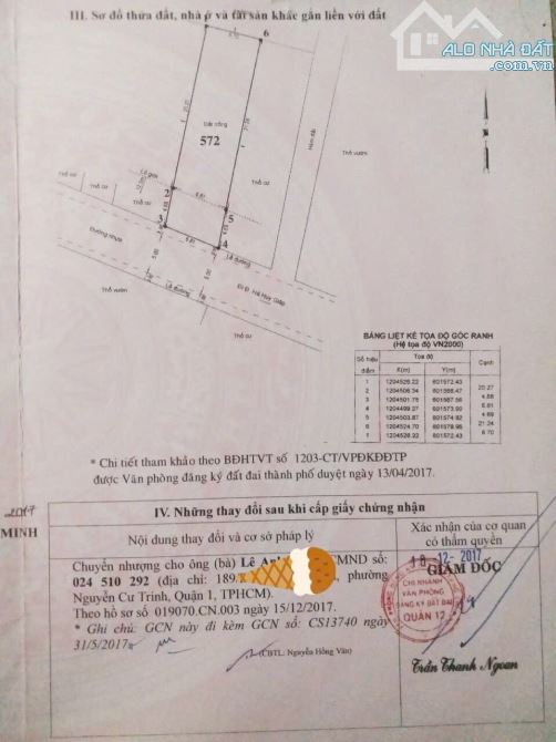 Bán Gấp Lô Đất ĐẸP 7x27m Mặt Tiền Đường Thạnh Xuân 43, P.Thạnh Xuân Quận 12 Giá 6.9 Tỷ TL