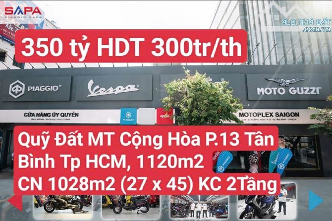 Quỹ Đất Mặt Tiền Cộng Hòa P. 13, Tân Bình (ngay lối vào Nhà Ga T3) P. Tân Bình Tp HCM