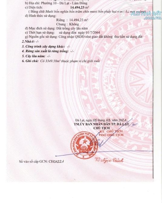 Bán đất đường xe hơi Hoàng Hoa Thám, P.10, Đà Lạt: 14.494m2, giá 80 tỷ