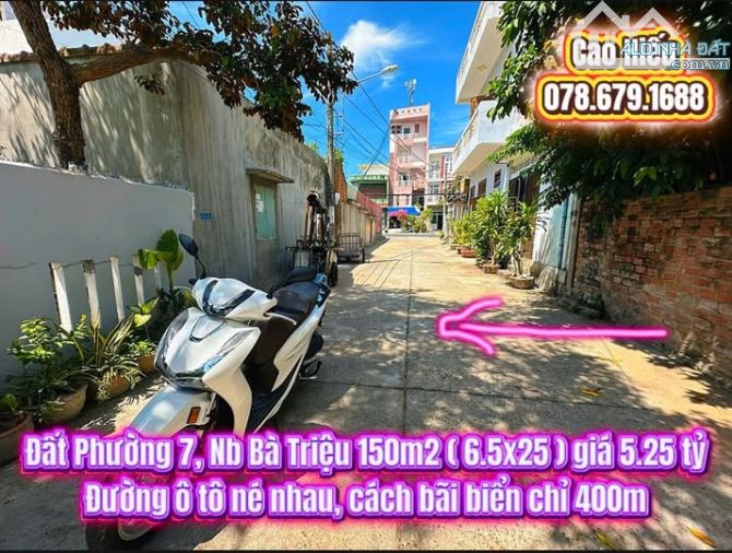 💥Đất Phường 7, Nb Bà Triệu 150m2 ( 6.5x25 ) giá 5.25 tỷ. Đất biển Tuy Hoà