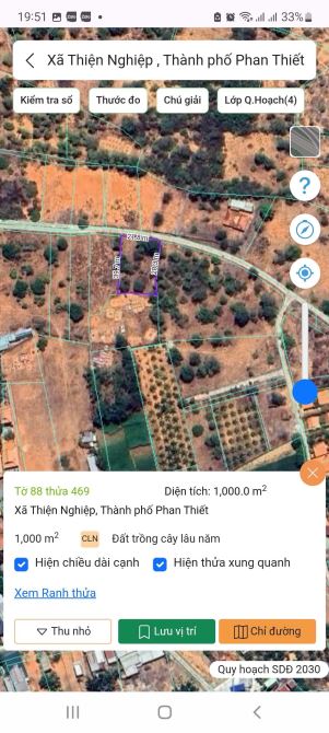 Bán 1000m2 đất xã Thiện Nghiệp mt 28m giá tốt