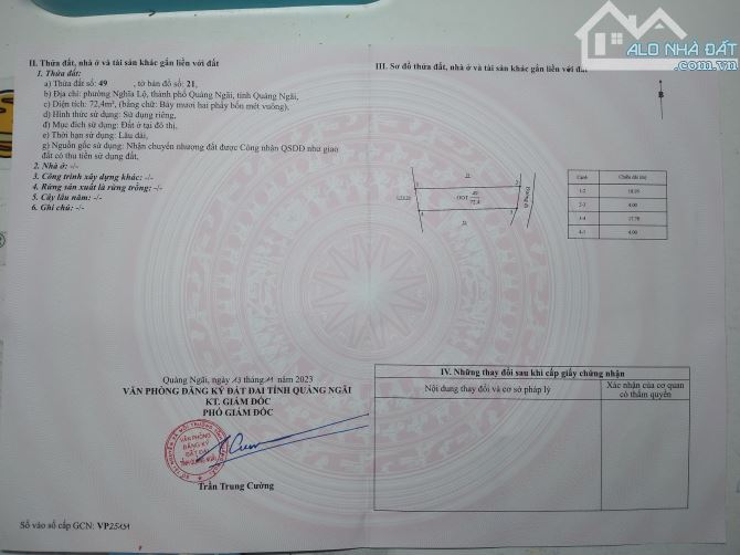 Bán đất thổ cư 72,4 m² tại hẽm 96 Chu văn An, phường Nghĩa Lộ, thành phố Quảng Ngãi - 2