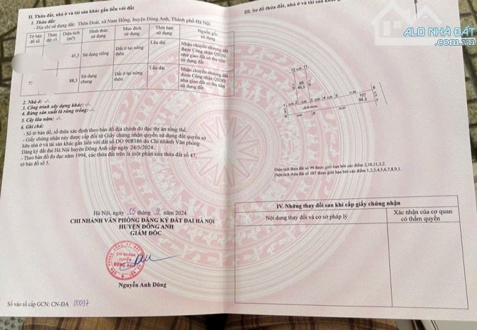ĐẤT THÔN ĐOÀI NAM HỒNG – ĐÔNG ANH – HÀ NỘI 📐 Diện tích:  45.5m² – Mặt tiền & hậu: 4m – Fu - 2
