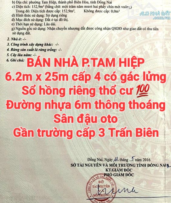BÁN NHÀ TAM HIỆP, SỔ HỒNG THỔ CƯ, ĐƯỜNG NHỰA 6m THÔNG, SÂN OTO GẦN TRƯỜNG CẤP 3 TRẤN BIÊN - 11